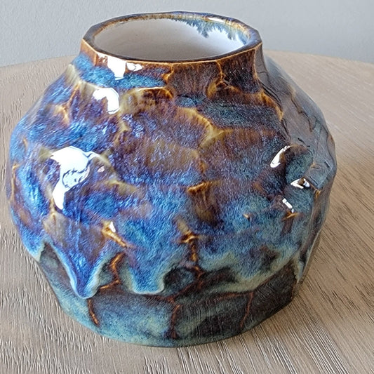 Blue Fire Bud Vase